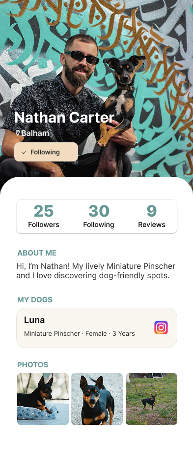 Find friends by username in Dogs Out app